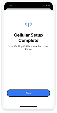 Done adding eSIM