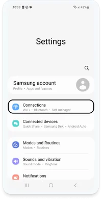 Android Settings screen